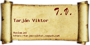 Tarján Viktor névjegykártya