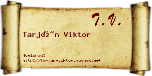 Tarján Viktor névjegykártya